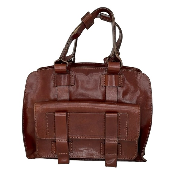 UGG Satchel Women's Brown Leather Bag Purse Handmade Italy - Picture 1 of 16